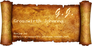 Groszwirth Johanna névjegykártya